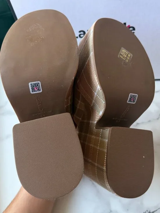 NEW Larroude Wanda Plaid Chunky Platform Mule Size 8.5 - Picture 8 of 9